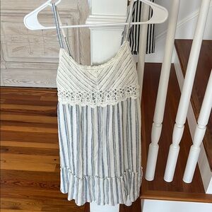 Striped Blue and White Sleeveless Dress